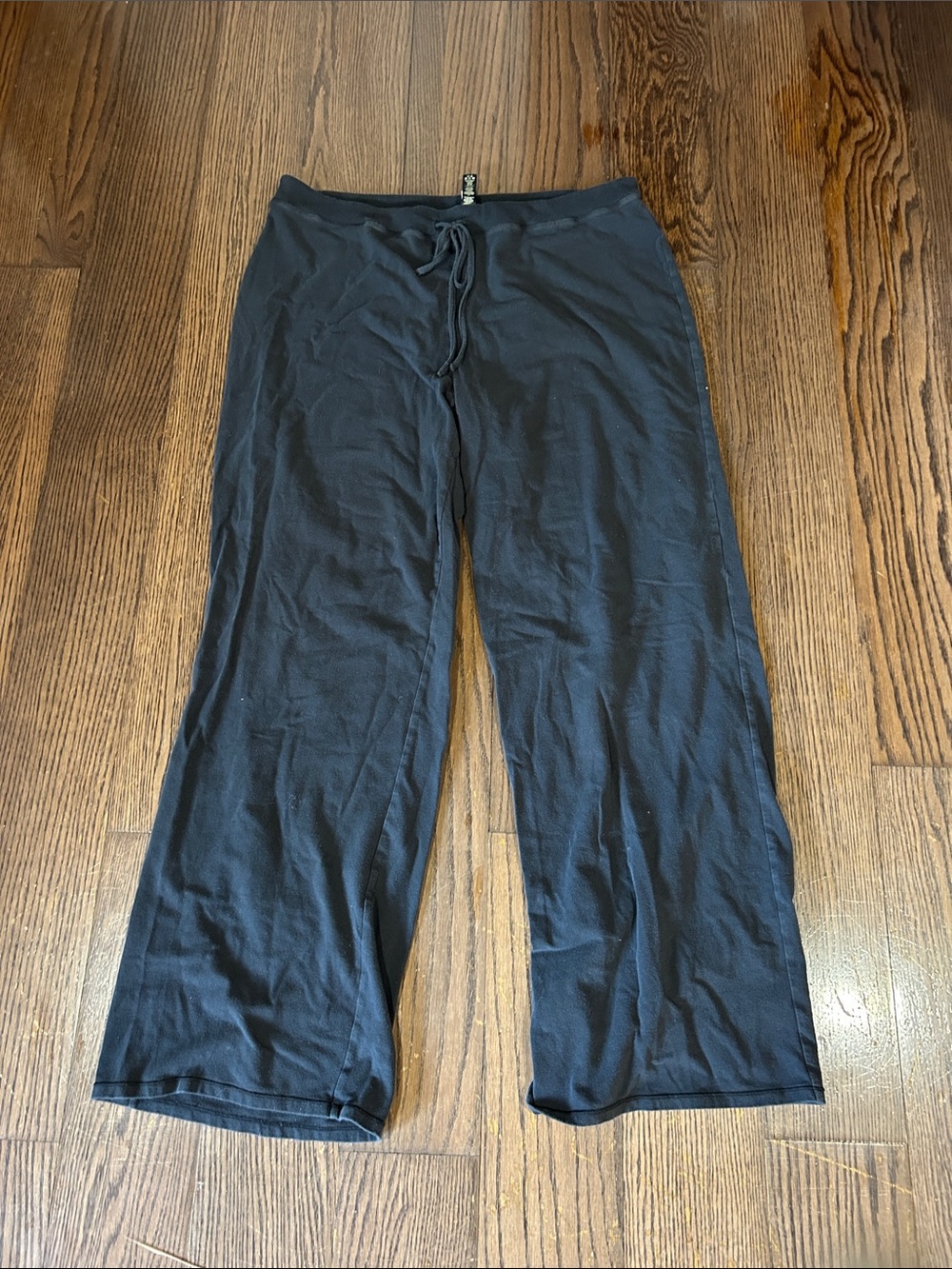 SKIMS Black Drawstring Wide-Leg Track Pants